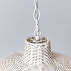 Alice Scallop Rattan Pendant Light - White - Interior Craft House -