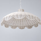Alice Scallop Rattan Pendant Light - White - Interior Craft House -
