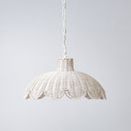 Alice Scallop Rattan Pendant Light - White - Interior Craft House -