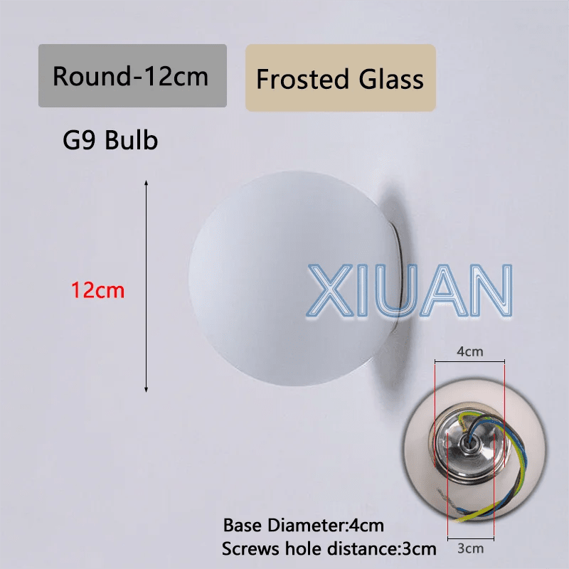 Concealed Base Glass Wall Lamp French Bauhaus - Interior Craft House -