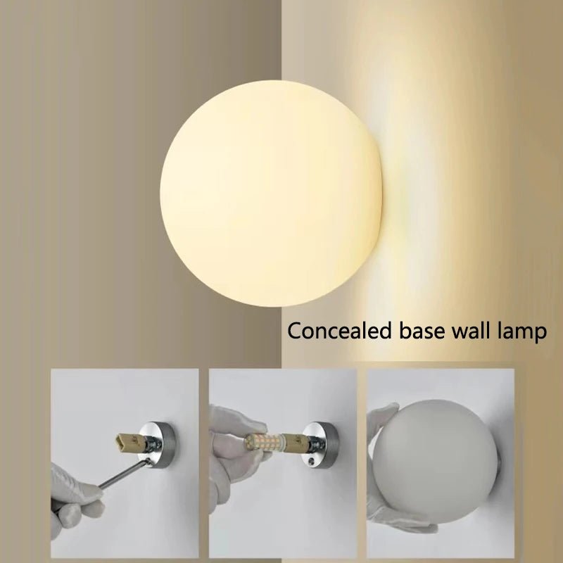Concealed Base Glass Wall Lamp French Bauhaus - Interior Craft House -