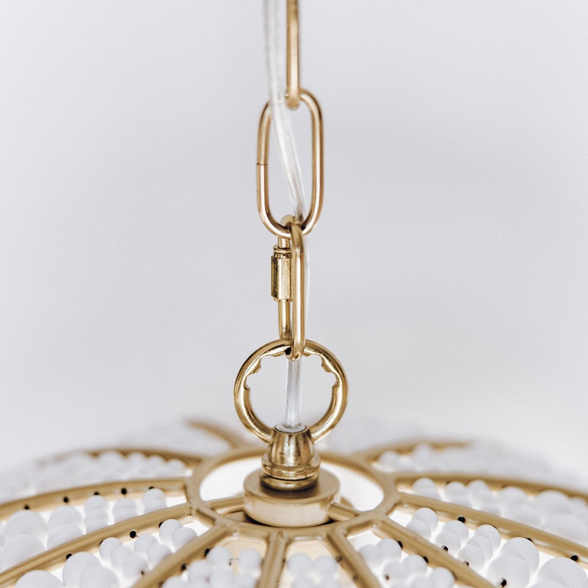 Estelle Beaded Dome Pendant Light - Gold/White - Interior Craft House - Pendant Lights