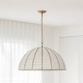 Estelle Beaded Dome Pendant Light - Gold/White - Interior Craft House - Pendant Lights