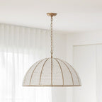 Estelle Beaded Dome Pendant Light - Gold/White - Interior Craft House - Pendant Lights