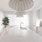 Estelle Beaded Dome Pendant Light - Gold/White - Interior Craft House - Pendant Lights