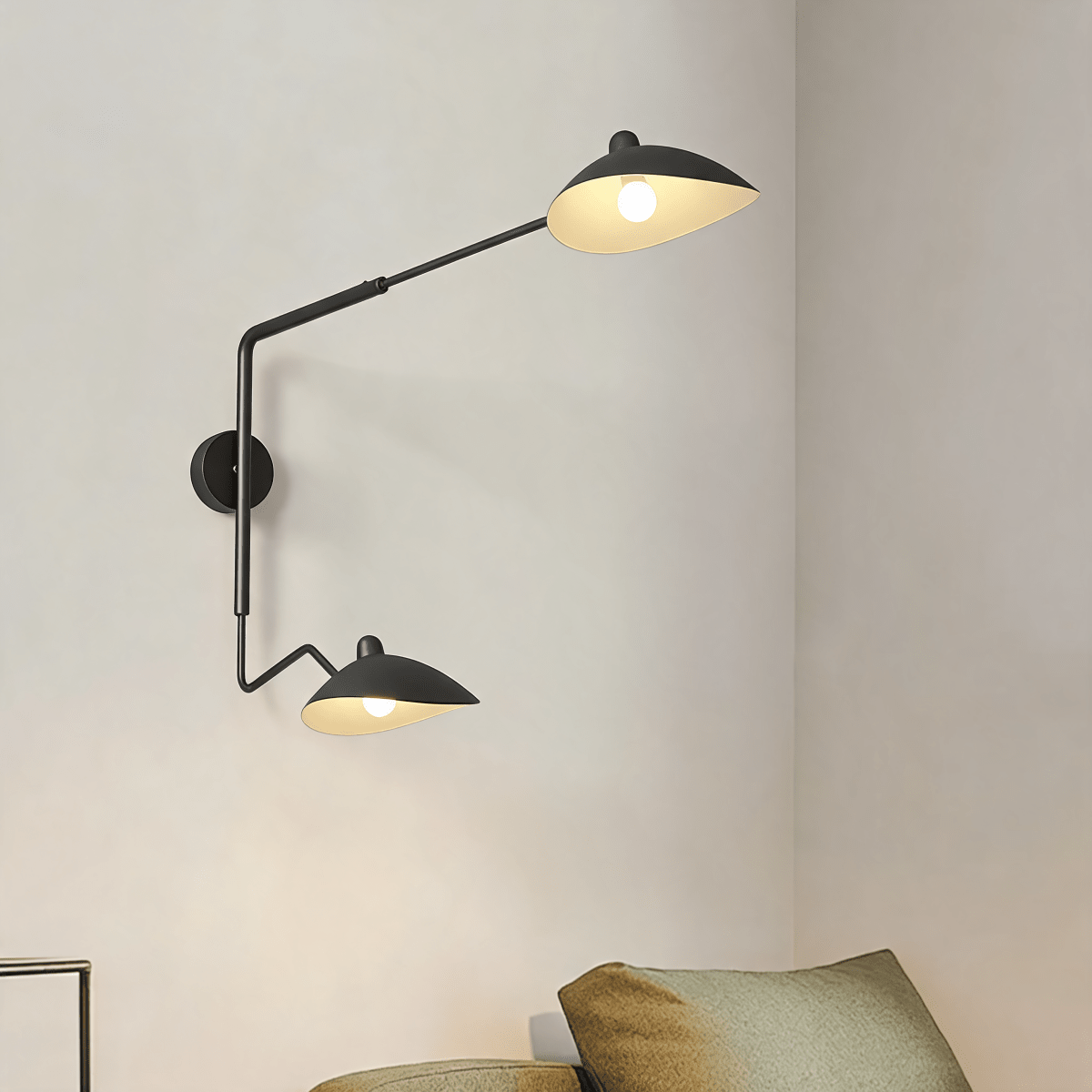French Style Long Arm Adjustable Aluminium Wall Sconce - Interior Craft House -