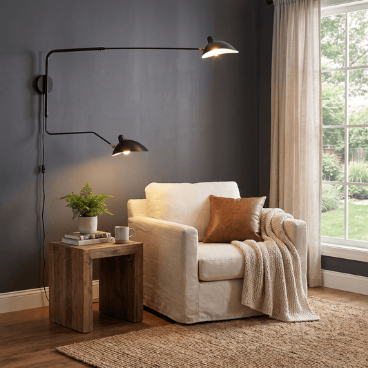 French Style Long Arm Adjustable Aluminium Wall Sconce - Interior Craft House -