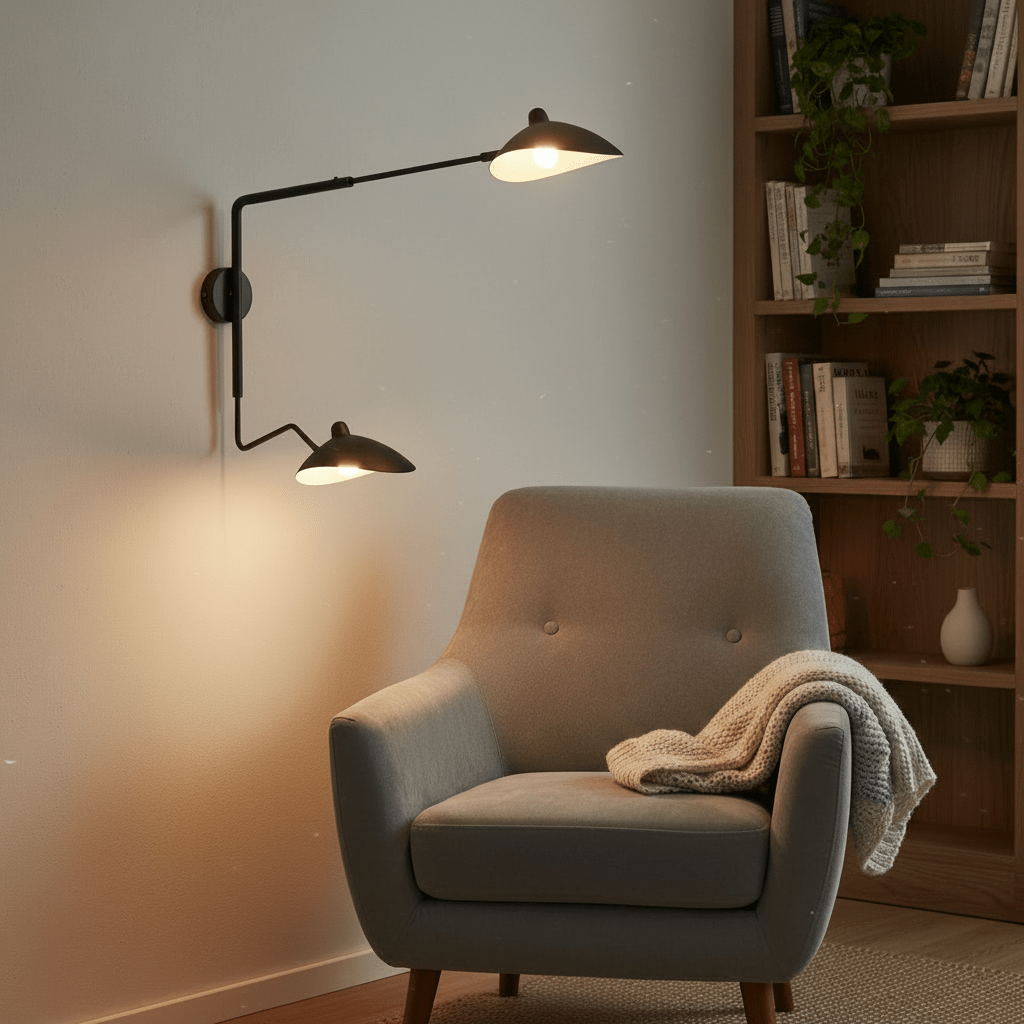 French Style Long Arm Adjustable Aluminium Wall Sconce - Interior Craft House -