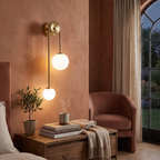 Applique murale moderne abat-jour boule de verre LED Or