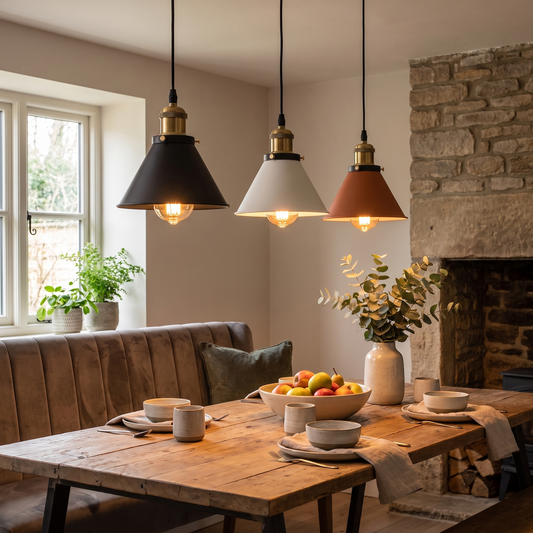 Industrial Pendant Light Iron Shade E27 Adjustable Drop