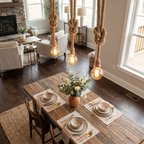 Vintage Hemp Rope Pendant Light Industrial E27 Single