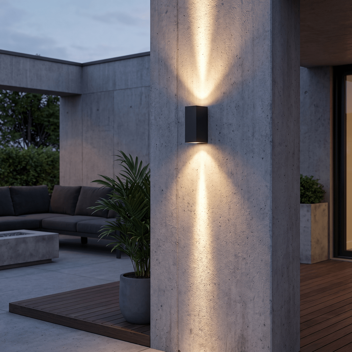 IP65 Outdoor Wall Sconce Up-Down COB LED – Black, Silver - Interior Craft House -