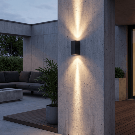 IP65 Outdoor Wall Sconce Up-Down COB LED – Black, Silver - Interior Craft House -