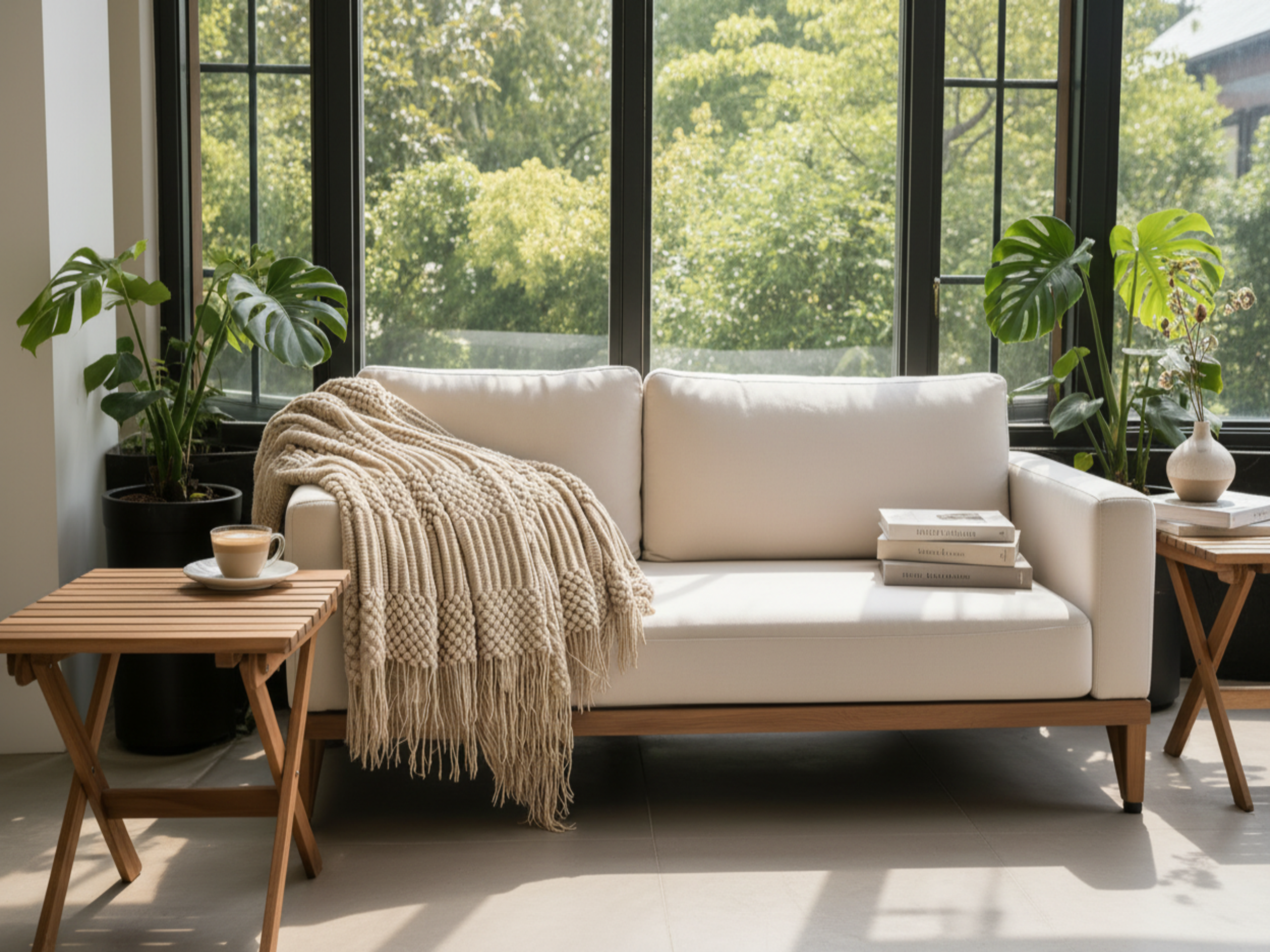 Knit throw blanket lifestyle slideshow