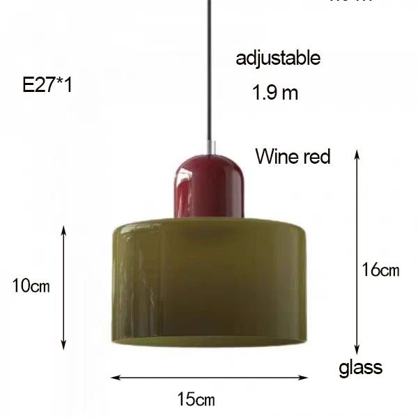 Macaron Two-Tone Coloured Glass Drum Pendant Light - Interior Craft House -