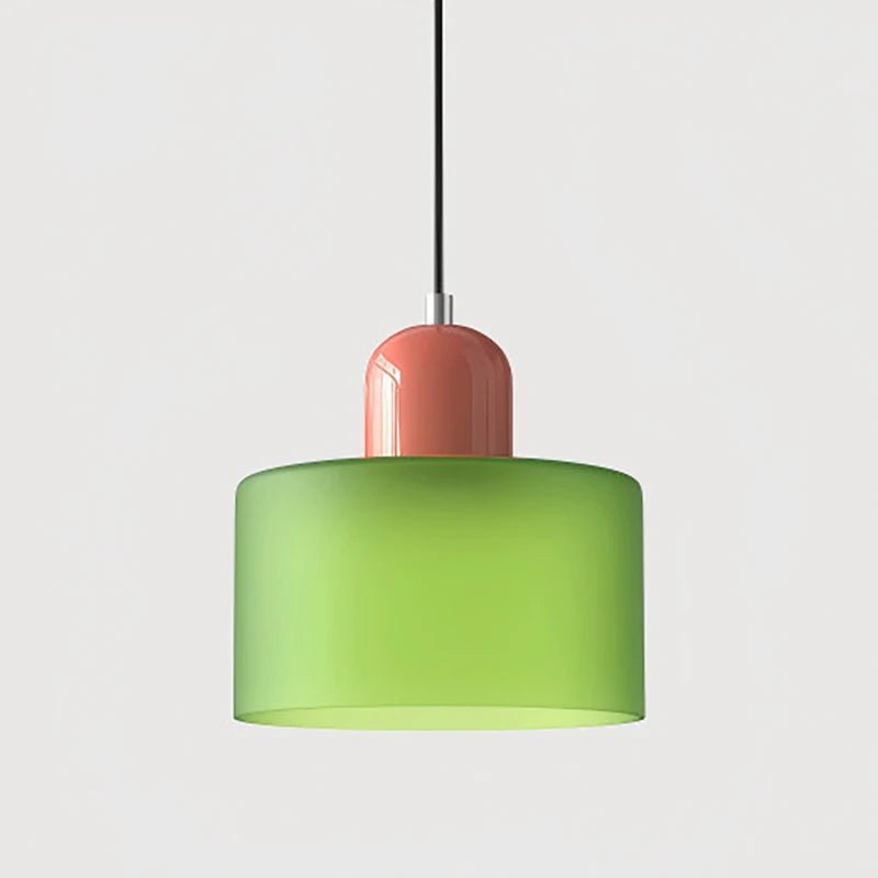 Macaron Two-Tone Coloured Glass Drum Pendant Light - Interior Craft House -