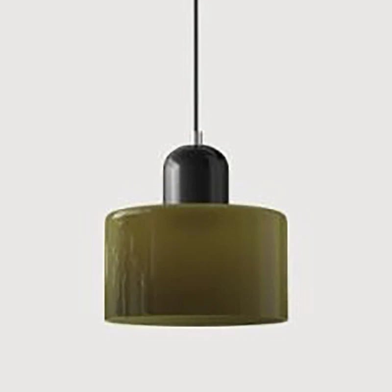 Macaron Two-Tone Coloured Glass Drum Pendant Light - Interior Craft House -
