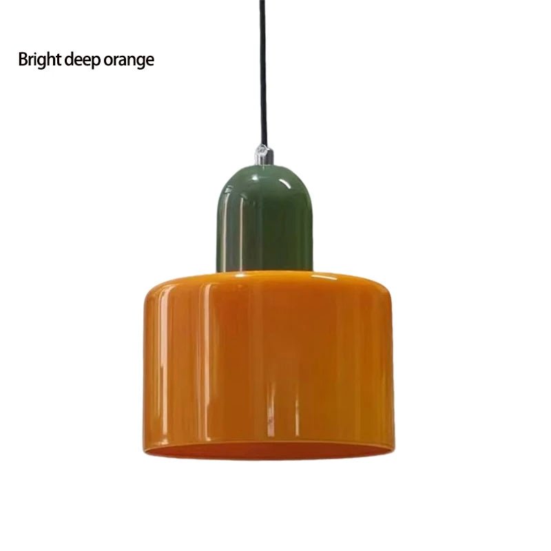 Macaron Two-Tone Coloured Glass Drum Pendant Light - Interior Craft House -