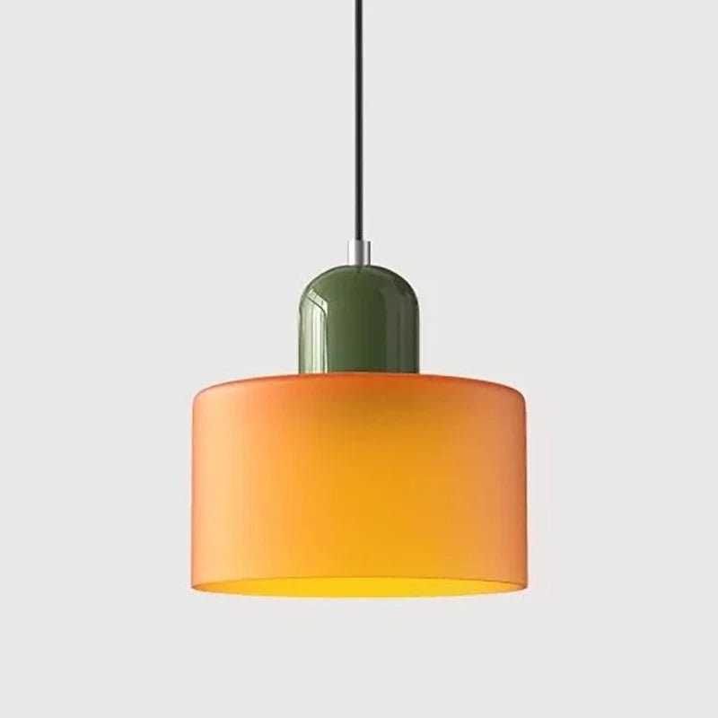 Macaron Two-Tone Coloured Glass Drum Pendant Light - Interior Craft House -