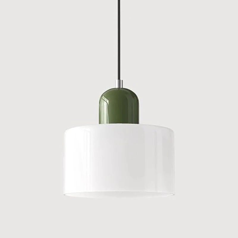 Macaron Two-Tone Coloured Glass Drum Pendant Light - Interior Craft House -