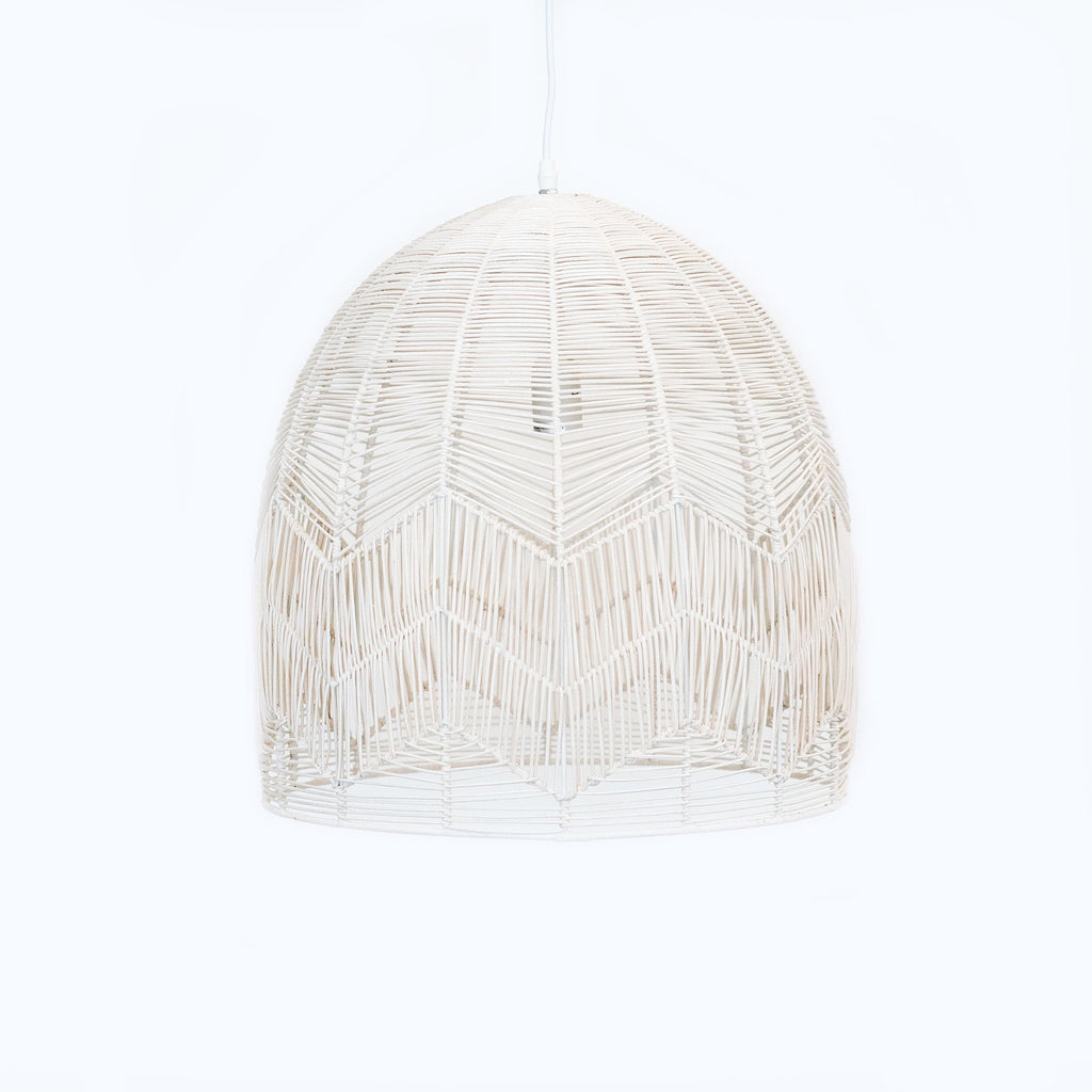 Amalfi Rattan Lace Pendant Light - Whitewash