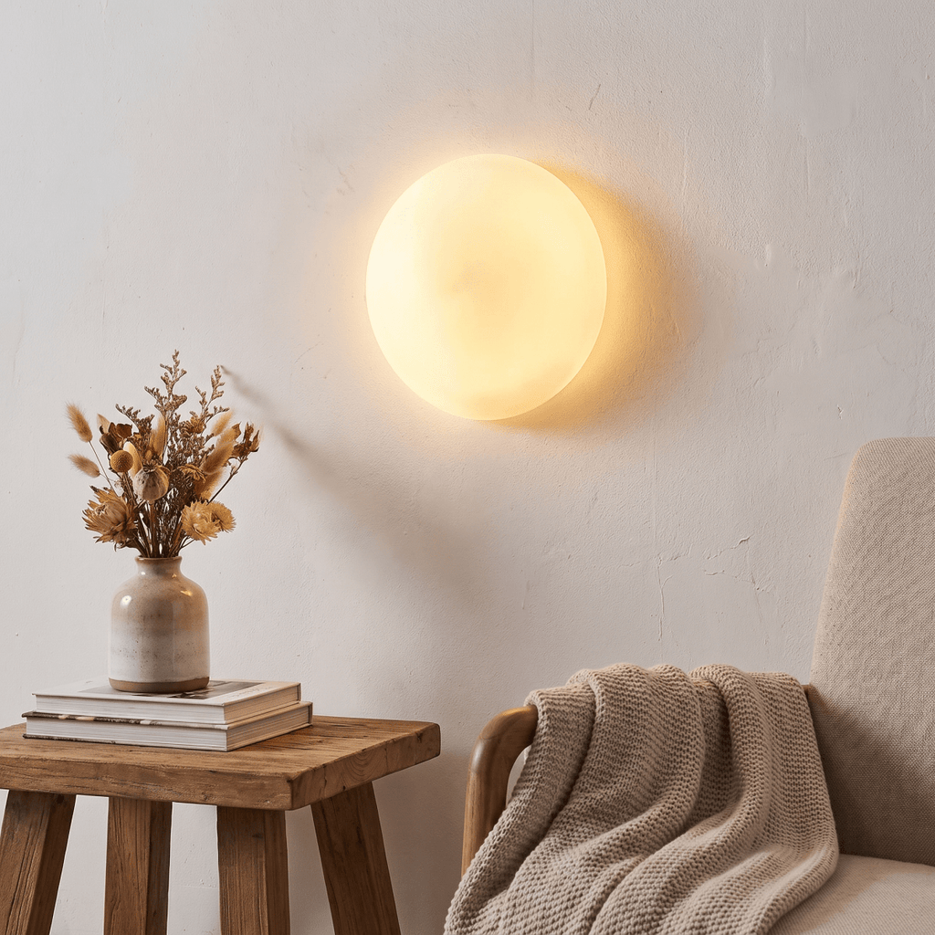 Milky Glass Wall Sconce with Concealed Base - Bauhaus - Interior Craft House -