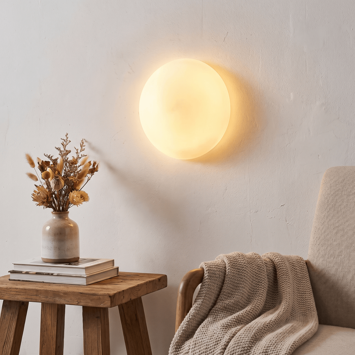 Milky Glass Wall Sconce with Concealed Base - Bauhaus - Interior Craft House -