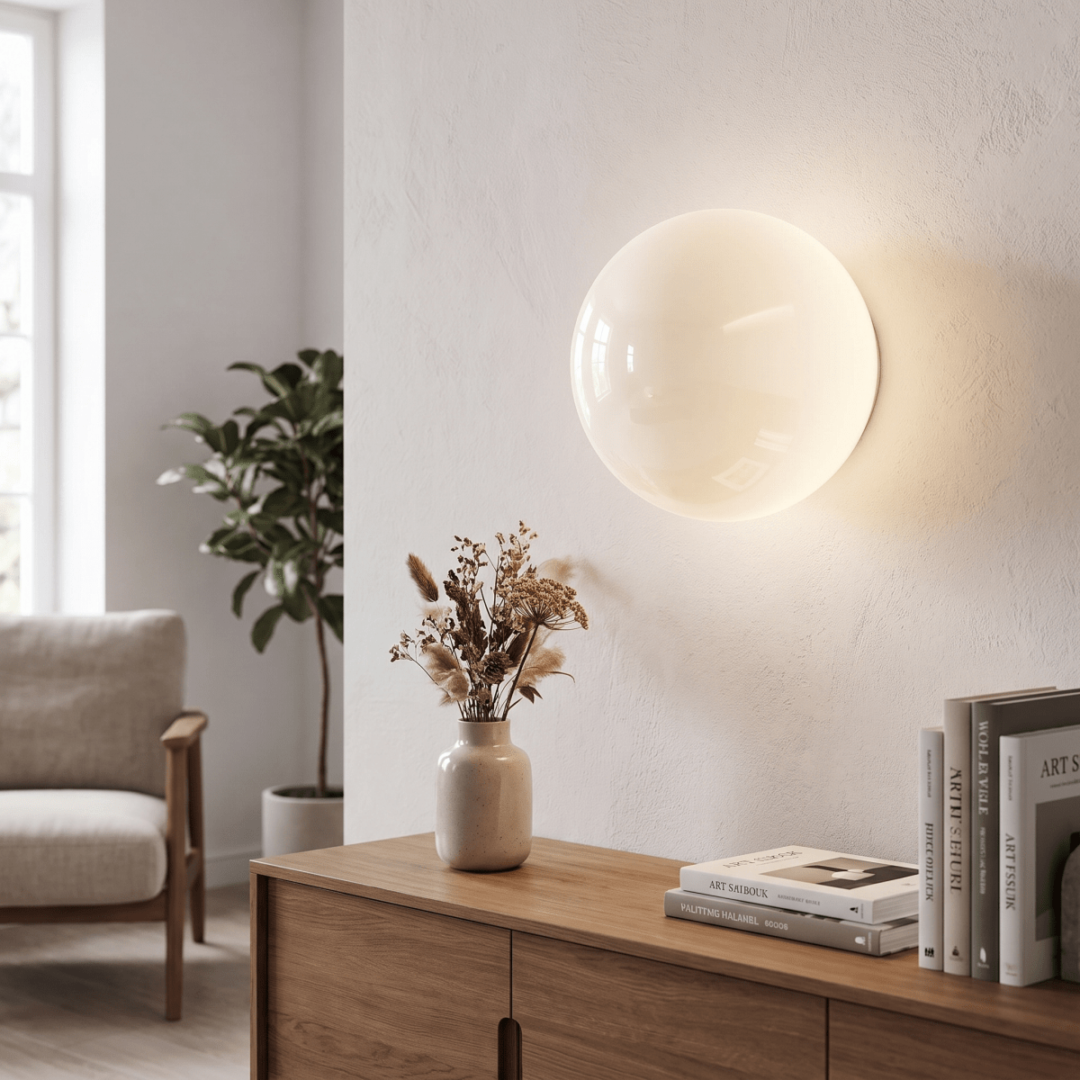 Milky Glass Wall Sconce with Concealed Base - Bauhaus - Interior Craft House -