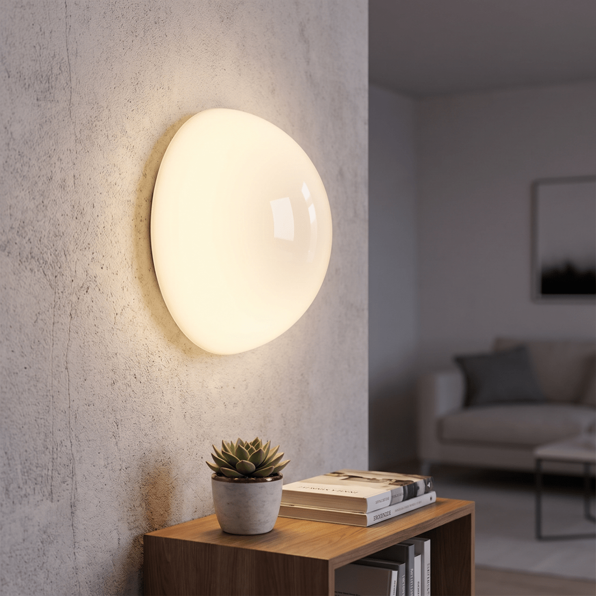 Milky Glass Wall Sconce with Concealed Base - Bauhaus - Interior Craft House -