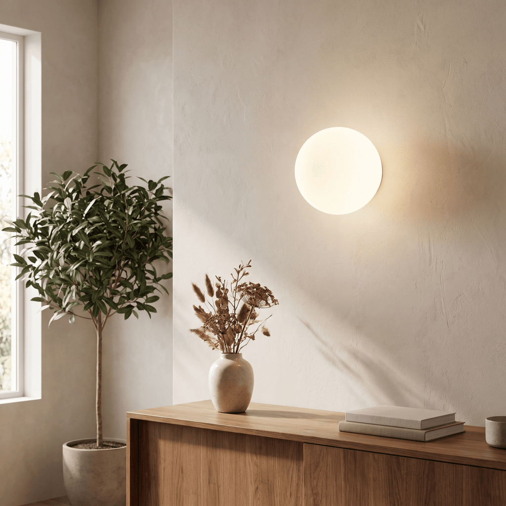 Milky Glass Wall Sconce with Concealed Base - Bauhaus - Interior Craft House -