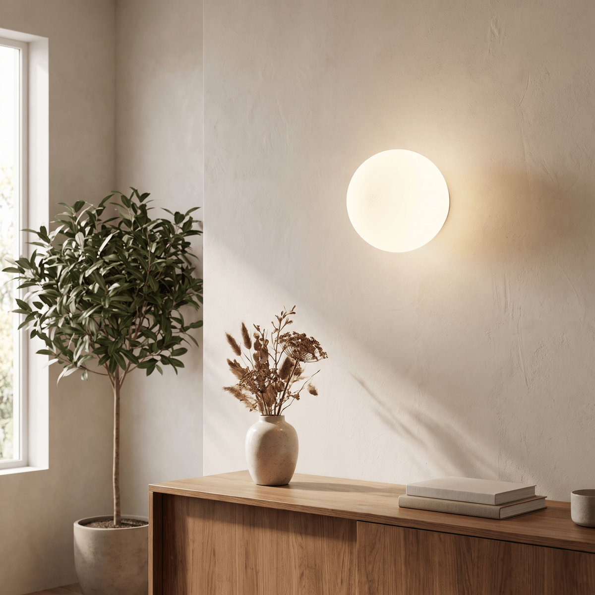 Milky Glass Wall Sconce with Concealed Base - Bauhaus - Interior Craft House -