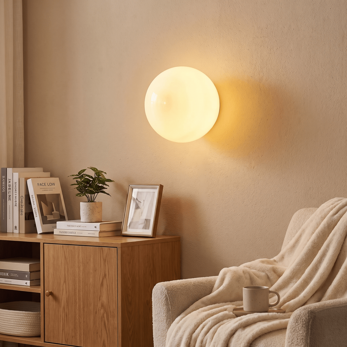 Milky Glass Wall Sconce with Concealed Base - Bauhaus - Interior Craft House -