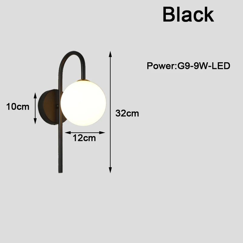 Modern G9 9W LED Wall Sconces with Frosted Glass Shade - Interior Craft House -