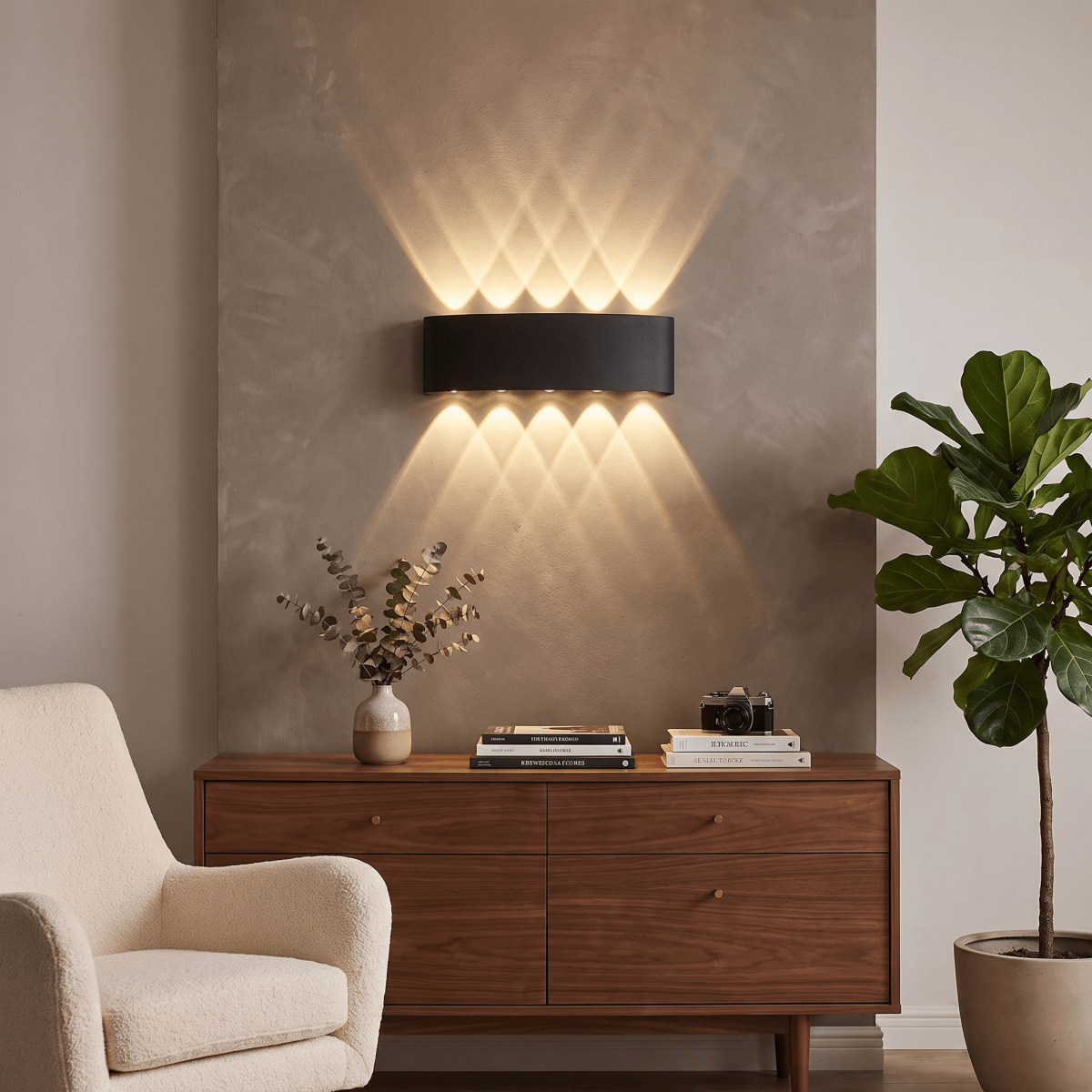 Modern LED Wall Sconce Up Down Waterproof Indoor Black - Interior Craft House -
