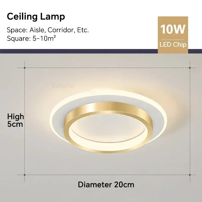 Modern Round Acrylic LED Flush Mount Ceiling Light - Interior Craft House -