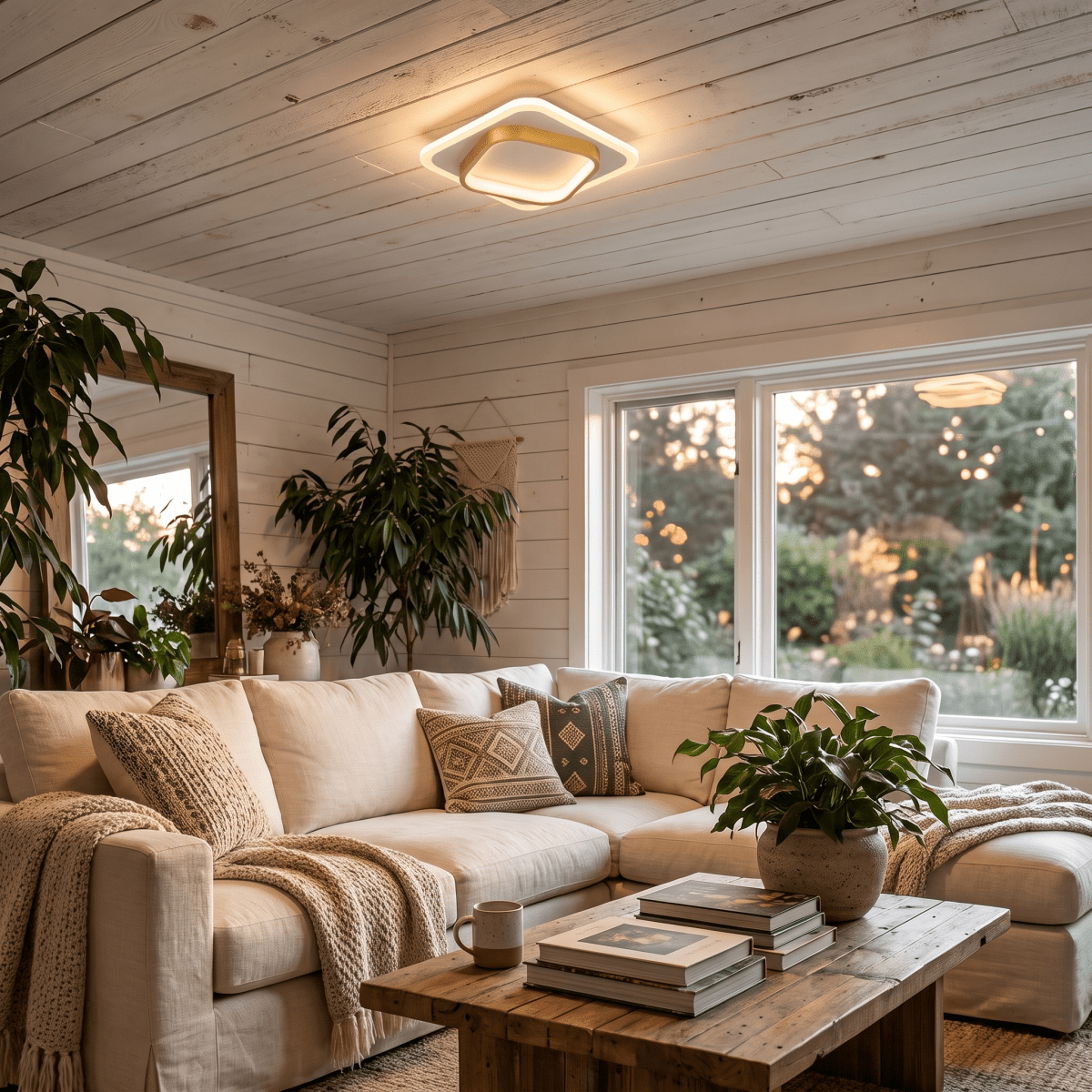 Modern Round Acrylic LED Flush Mount Ceiling Light - Interior Craft House -