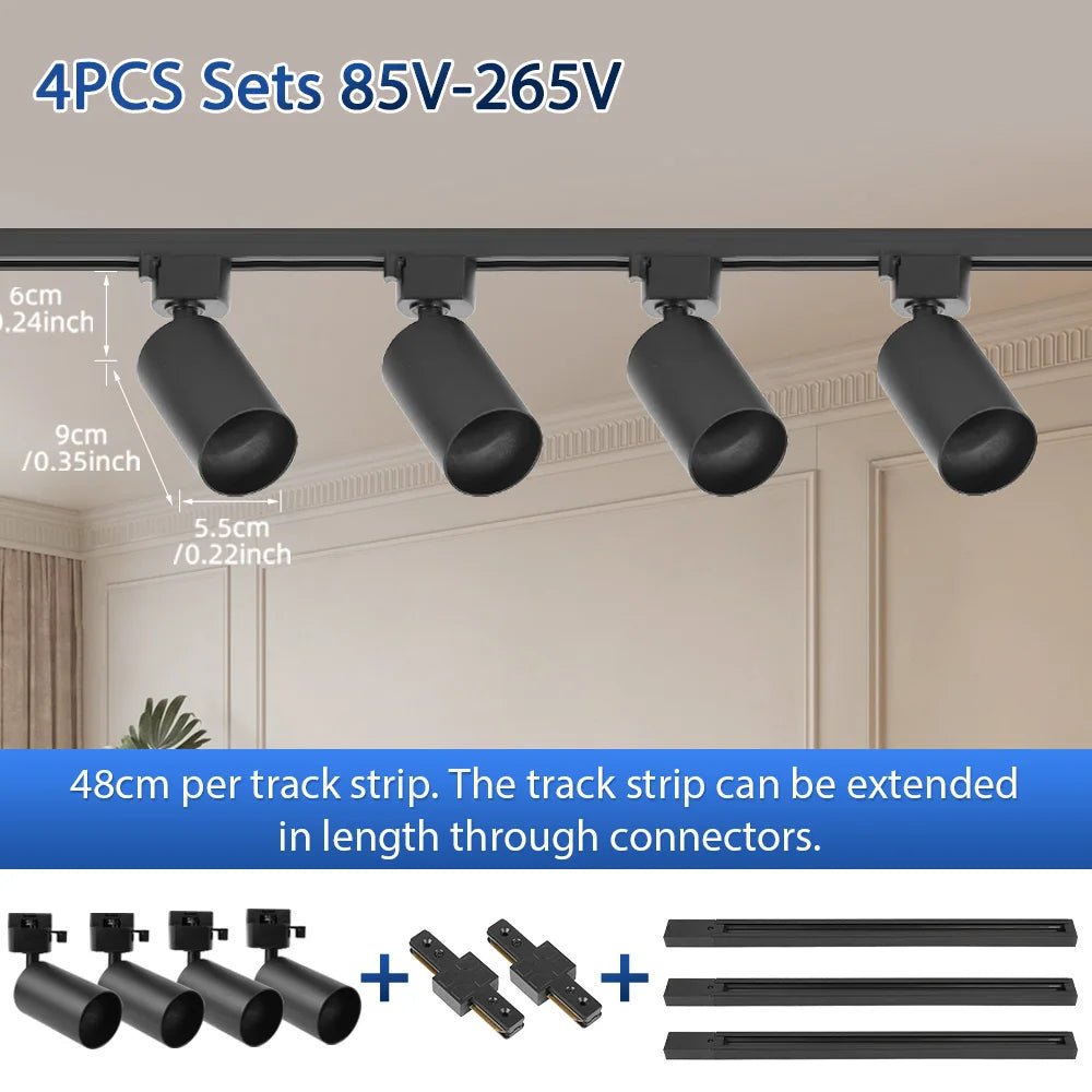 Modular Adjustable Spotlight Track Lighting System - Interior Craft House -