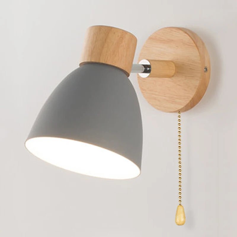 Nordic Macaron Adjustable Wood Base Wall Sconce - Interior Craft House -