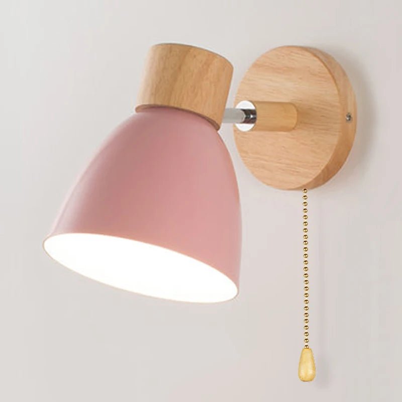 Nordic Macaron Adjustable Wood Base Wall Sconce - Interior Craft House -