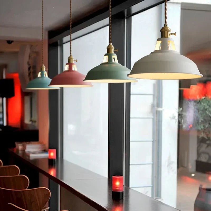 Retro Industrial Metal Pendant Light Colourful Barn Shade - Interior Craft House -