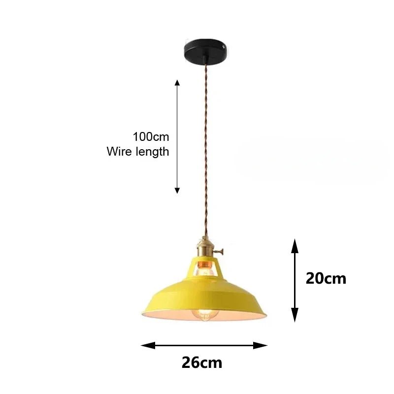 Retro Industrial Metal Pendant Light Colourful Barn Shade - Interior Craft House -
