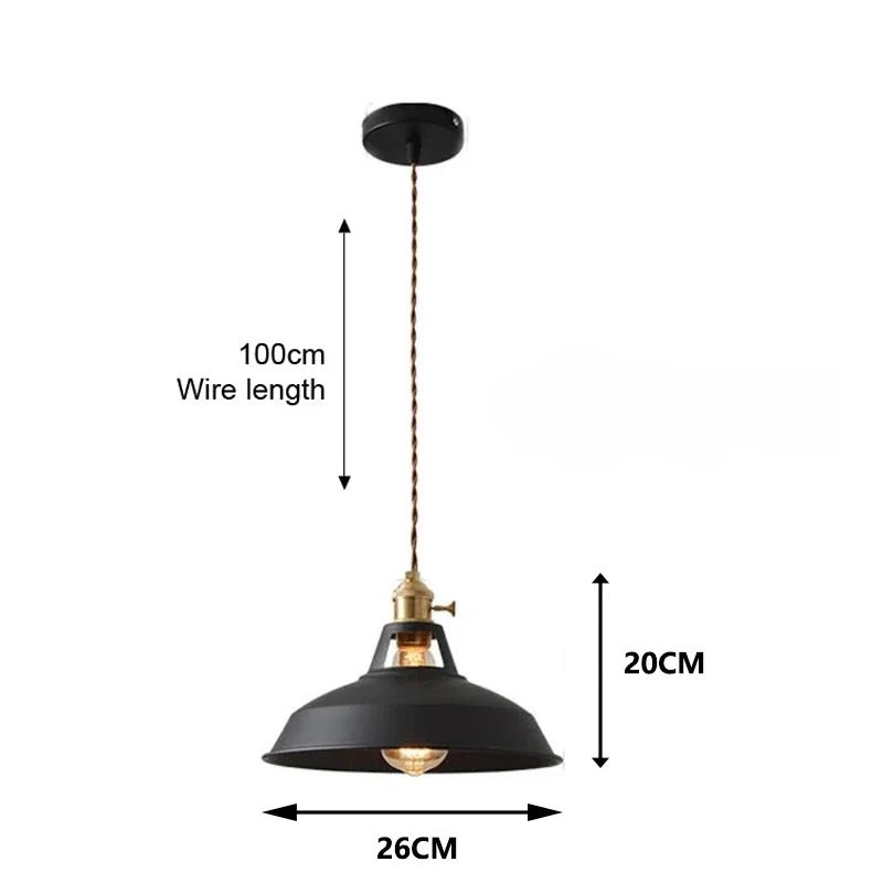 Retro Industrial Metal Pendant Light Colourful Barn Shade - Interior Craft House -