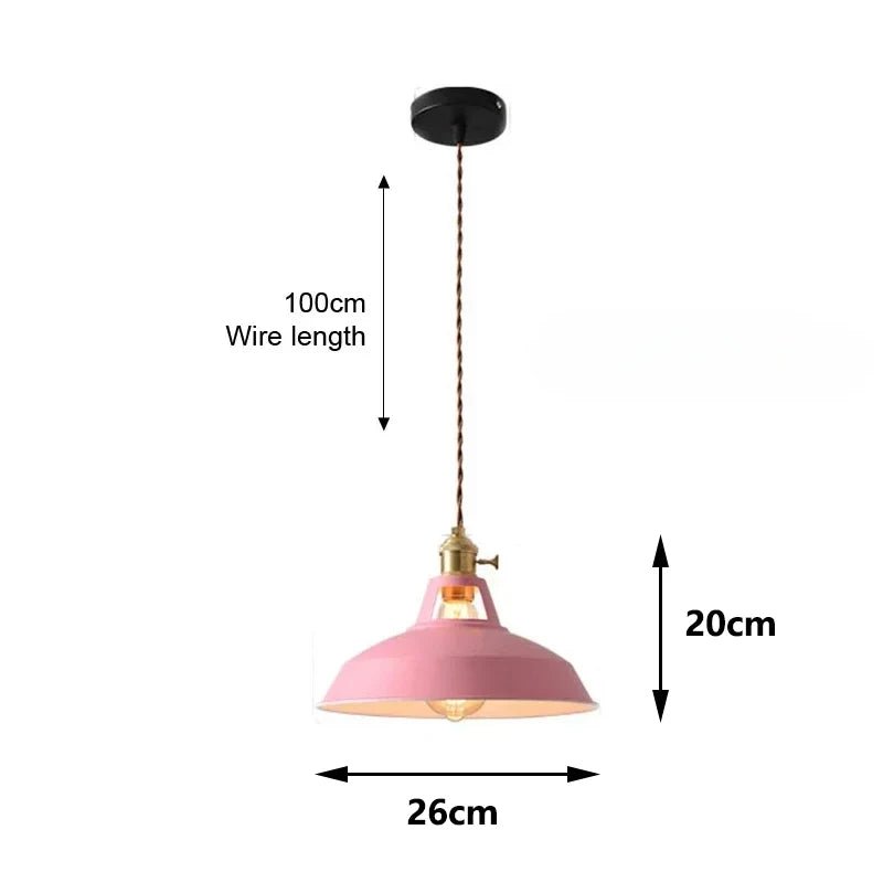 Retro Industrial Metal Pendant Light Colourful Barn Shade - Interior Craft House -
