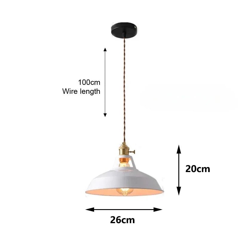 Retro Industrial Metal Pendant Light Colourful Barn Shade - Interior Craft House -
