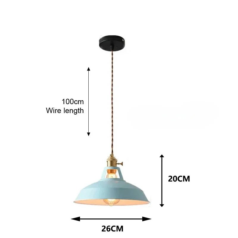 Retro Industrial Metal Pendant Light Colourful Barn Shade - Interior Craft House -