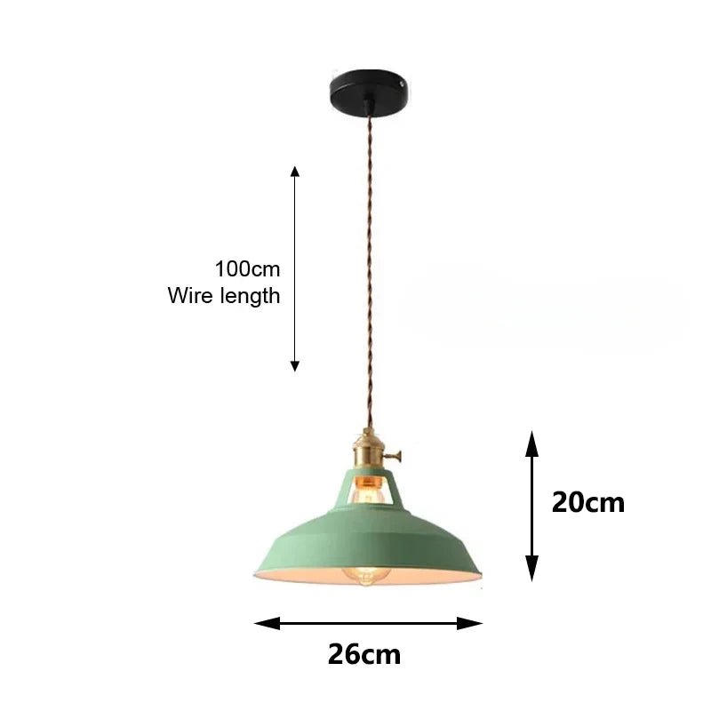 Retro Industrial Metal Pendant Light Colourful Barn Shade - Interior Craft House -