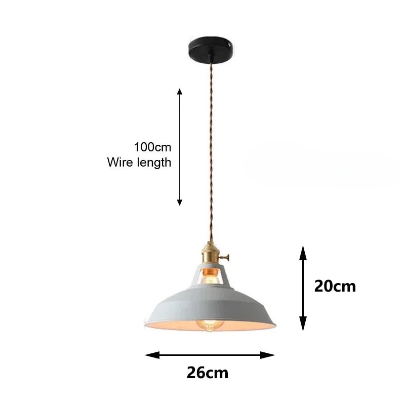 Retro Industrial Metal Pendant Light Colourful Barn Shade - Interior Craft House -