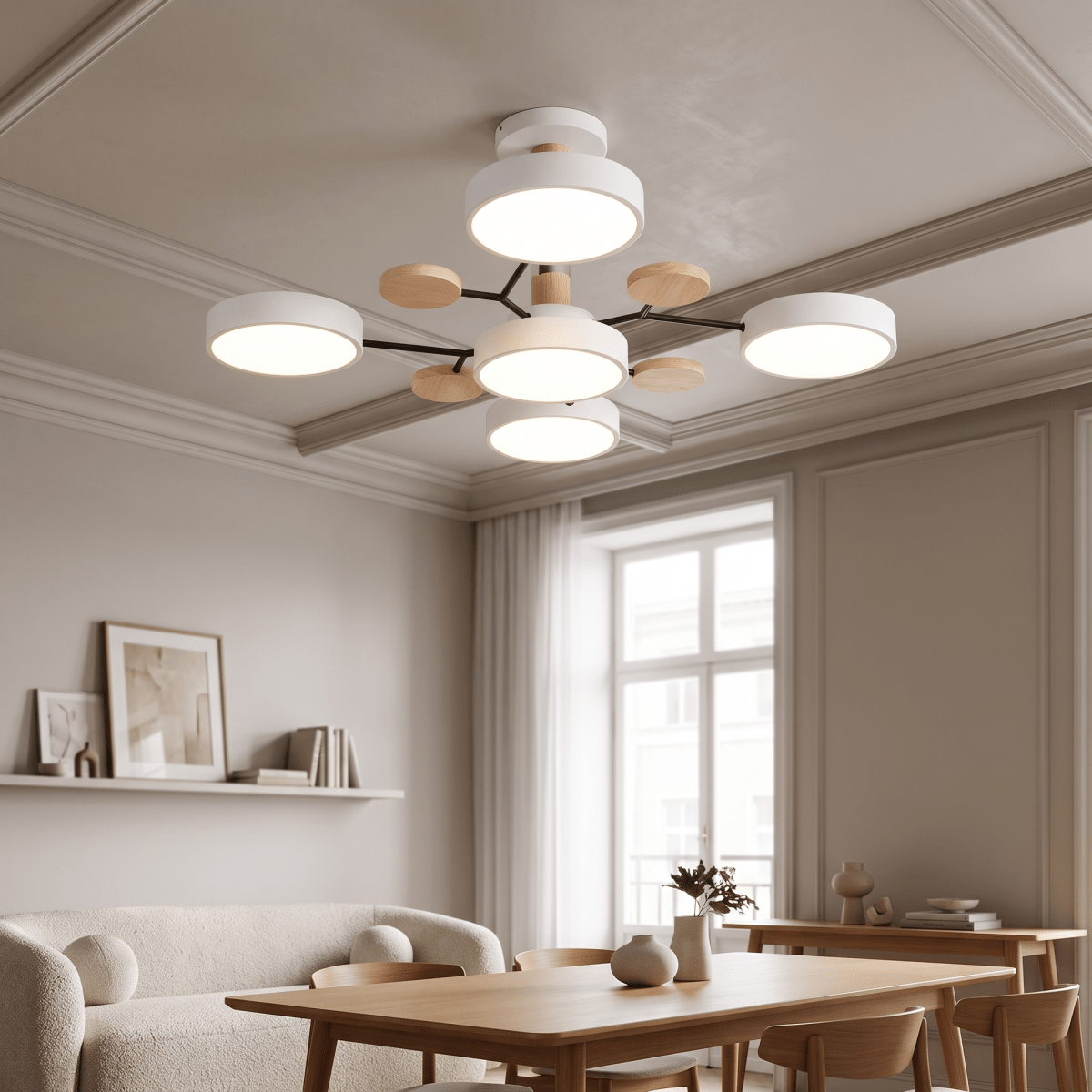 Scandinavian Tri-Colour LED Multi-Arm Ceiling Light - Interior Craft House -