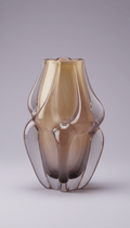 Sculptural Glass Vase With Smoke Tint - Interior Craft House -