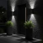 Silver COB Wall Sconce - Brick Entrance